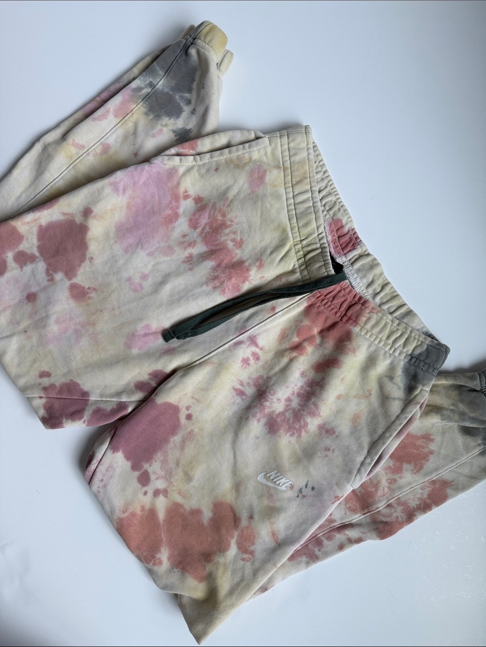 Nike Tie-Dye Joggers - Pink, Cream, Gray
